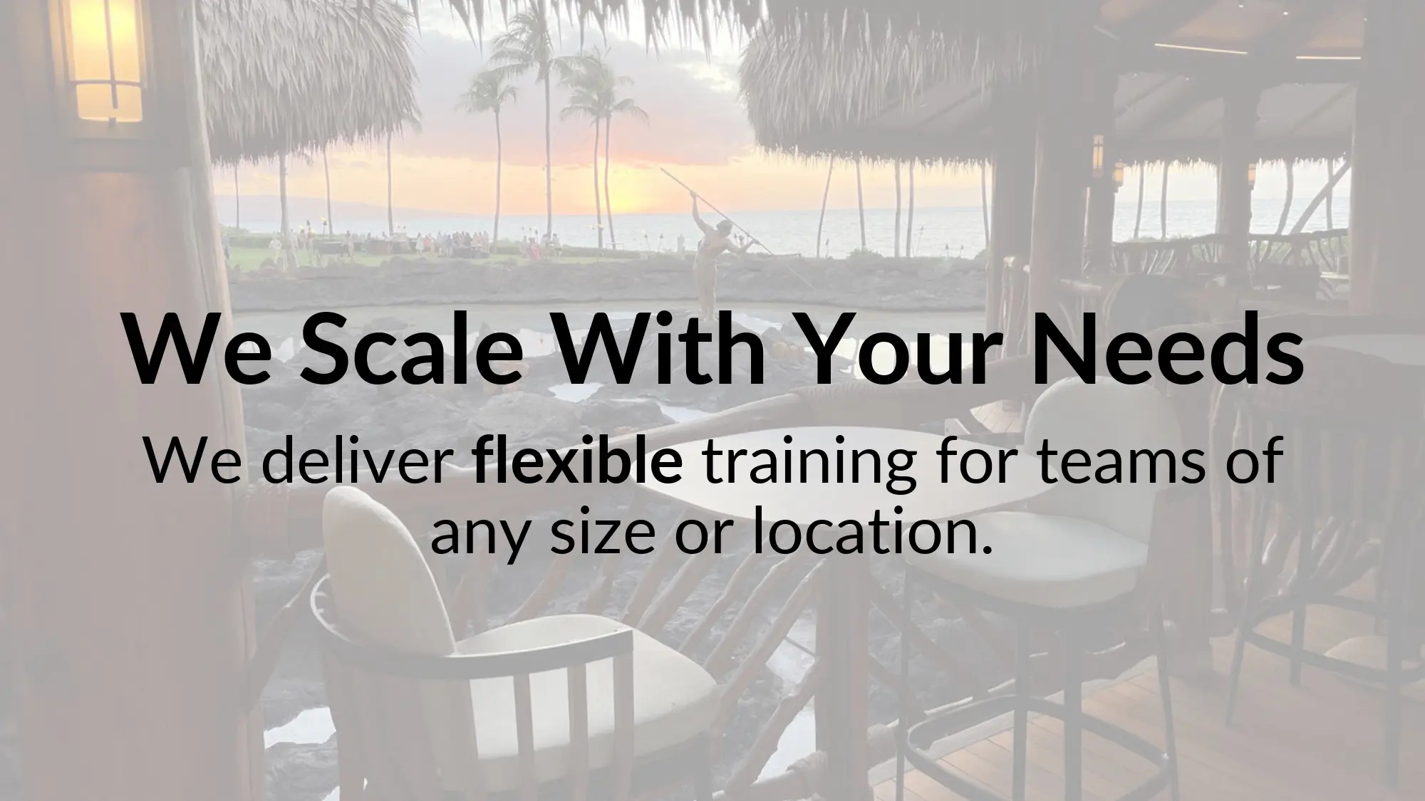 Flexible team training in any location.