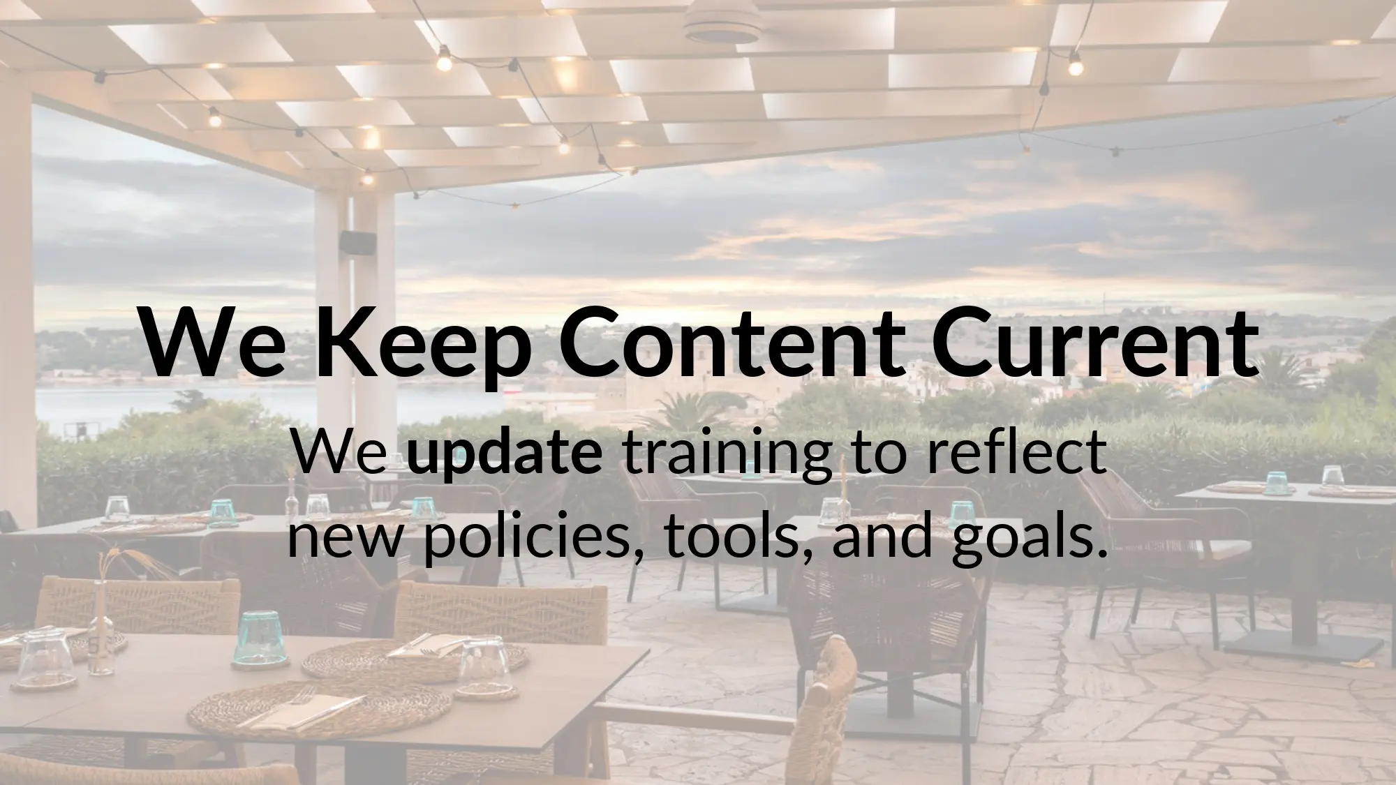 Text about updating training and policies.