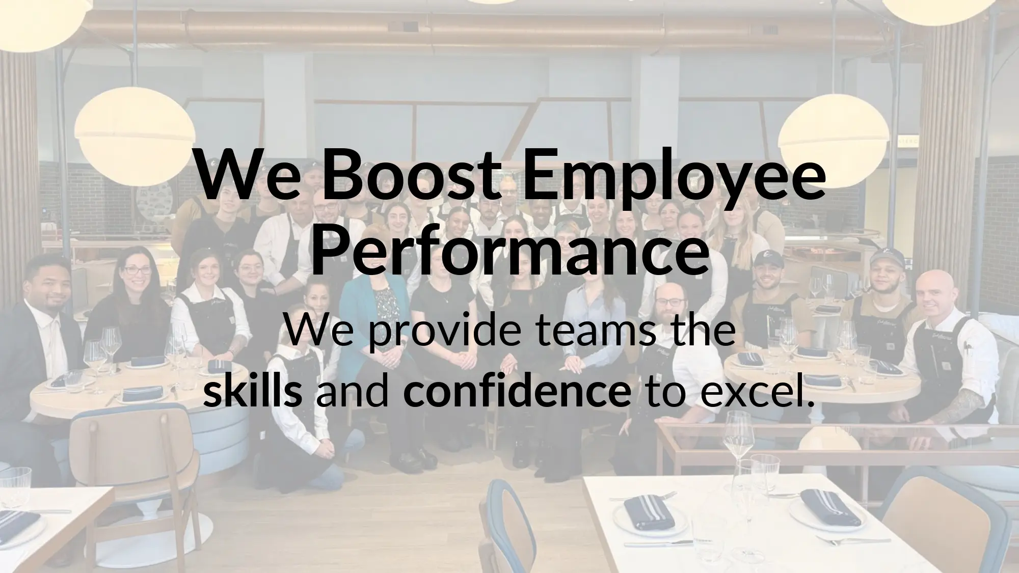 Group photo with motivational performance message.